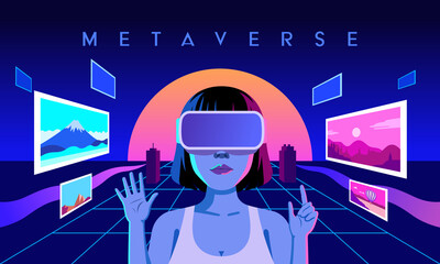 
Metaverse Digital Virtual Reality Technology digital cyber virtual space