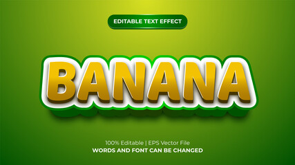 Banana 3D Editable Text Effect