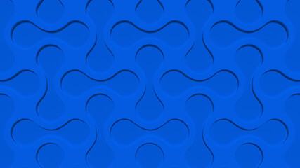 Blue 3d pattern waves light and shadow. Wall decorative panel 3d illustration
