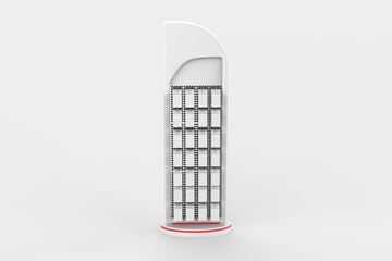 phone accessory display stand, retail display stand with hook for product , display stands isolated on white background. 3d illustration © Designkida