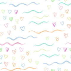 seamless valentine day pattern background with heart and line , valentine card