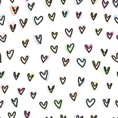 seamless valentine day pattern on white background with cute heart  , valentine card