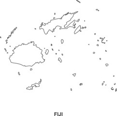 Fiji map line icon vector 