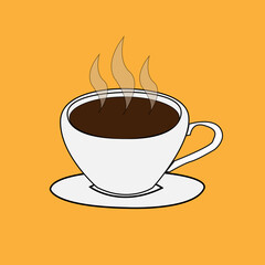 Vector illustration of a cup coffee isolated on background