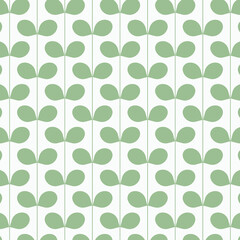 Vector pattern, repeating abstract rounded leaves on garland. Pattern is clean usable for wallpaper, fabric, printing