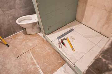 bathroom renovation and tiling, construction