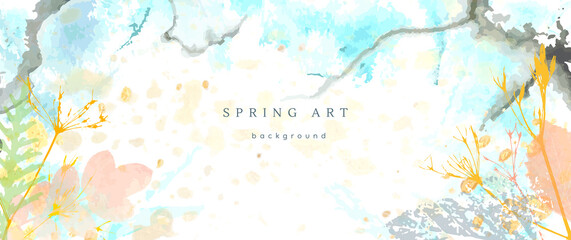 Obraz na płótnie Canvas spring season vector background pastel banner blue