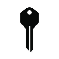 Key icon, isolated. Flat design. Vector illustration
