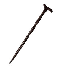 Obraz premium wooden walking stick for the sick and lame people on a white background