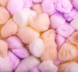 Cotton balls, abstact multicolored background