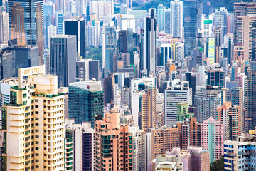 Obraz premium Crowded of Hong Kong Skyscrapers, Hong Kong