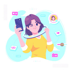 ring light challenge social media trend illustration