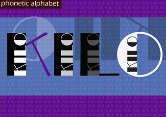 K (kilo) wallpaper background phonetic alphabet design for decoration - obrazy, fototapety, plakaty
