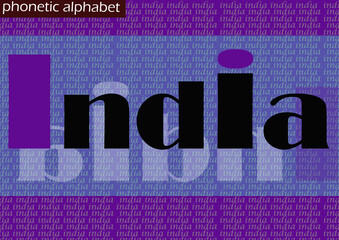 I (india) wallpaper background phonetic alphabet design for decoration - obrazy, fototapety, plakaty