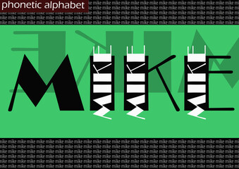 M (mike) wallpaper background phonetic alphabet design for decoration - obrazy, fototapety, plakaty