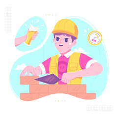 doping energy drink construction laborer background