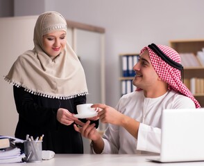 Pair of arab man and woman