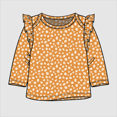 BABY GIRLS TOP WITH FRILLS