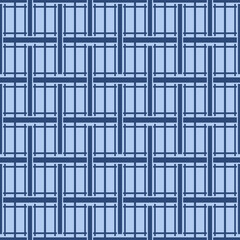 Japanese Weave Plaid Vector Seamless Pattern