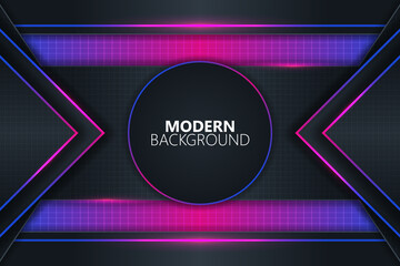 Modern background overlapped shape with purple gradient