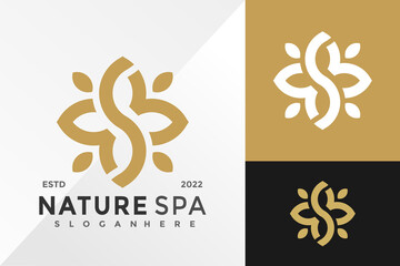 Letter S Floral Nature Spa Logo Design Vector illustration template - obrazy, fototapety, plakaty