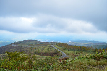 浅間・白根・志賀さわやか街道の風景。万座温泉そば。ドライブ風景。