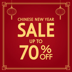 Chinese new year sale poster. Happy Chinese new year 2022. Chinese New Year Sale Promotion Template. Sale tag vector.