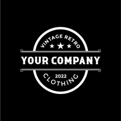 Classic Vintage Retro Label Badge logo design for cloth apparel