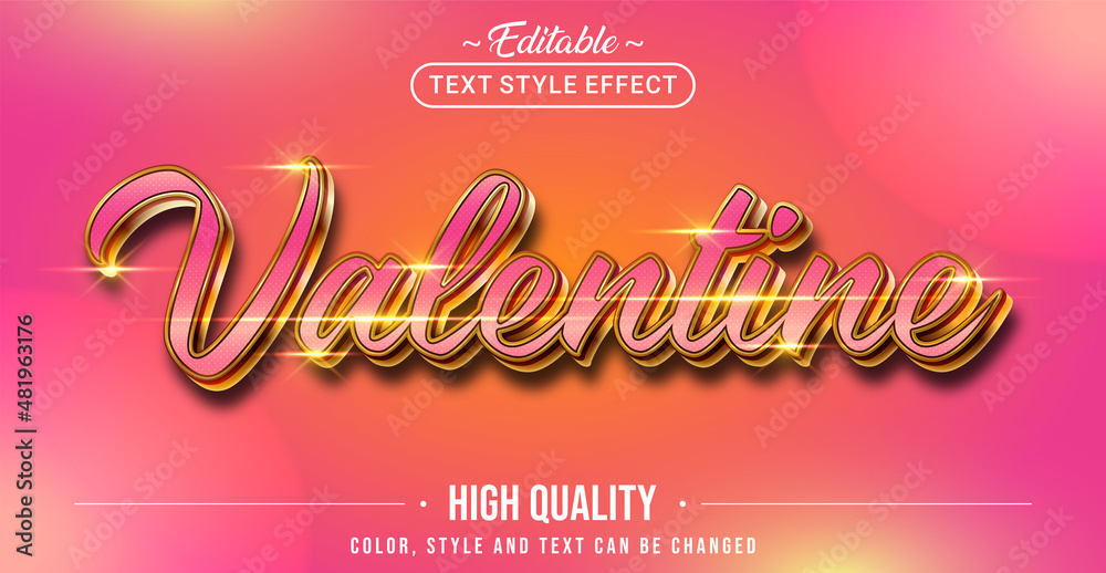Poster Editable text style effect - Valentine text style theme.