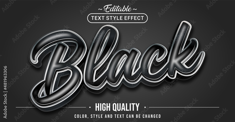Poster Editable text style effect - Black text style theme.