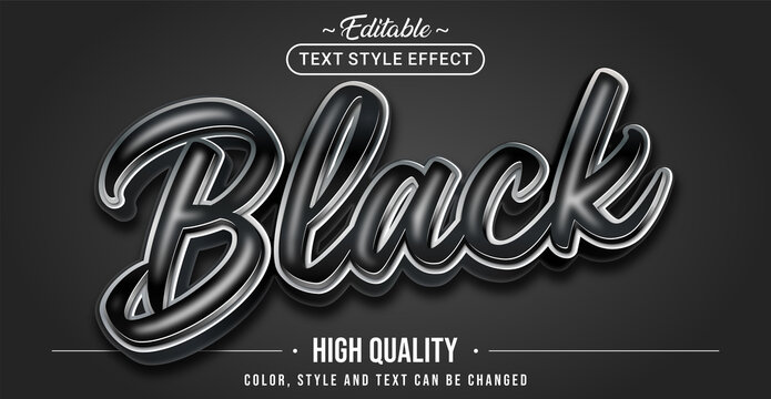 Editable text style effect - Black text style theme.