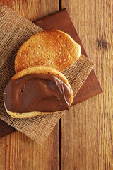 Bread with chocolate cream