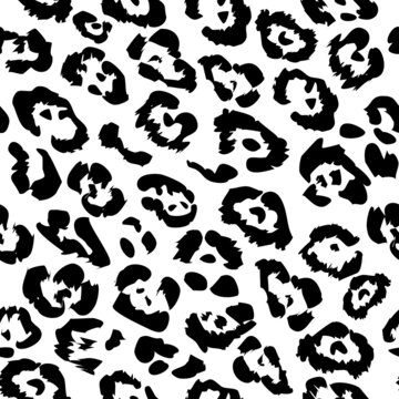 Seamless pattern Hand Drawn Leopard Animal Skin Vector Pattern Isolated Background