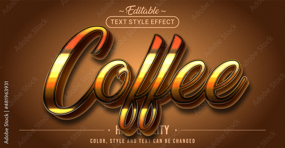 Poster editable text style effect - coffee text style theme.
