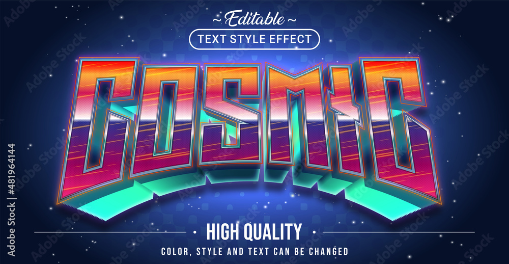 Poster Editable text style effect - Cosmic text style theme.