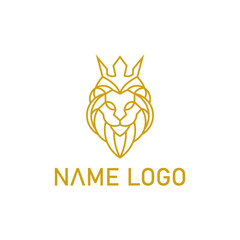 Unique elegant luxury line lion logo