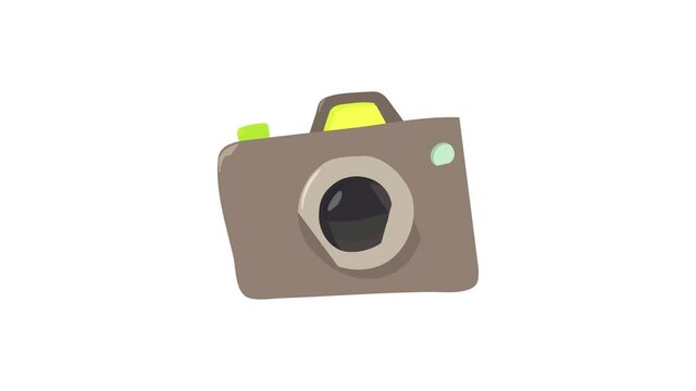 Photocameraicon animation best cartoon object on white background