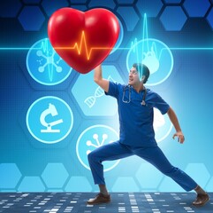 Man doctor in cardiology telemedicine concept