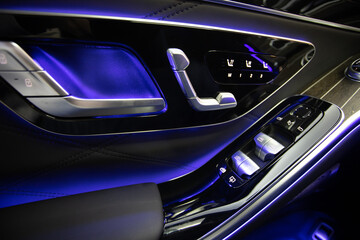 Obraz na płótnie Canvas Seat adjustment in the interior of a luxury car