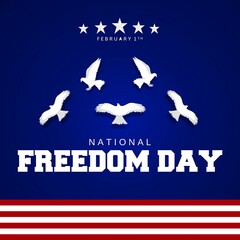 National freedom day theme template. Vector illustration. Suitable for Poster, Banners, campaign and greeting card 
