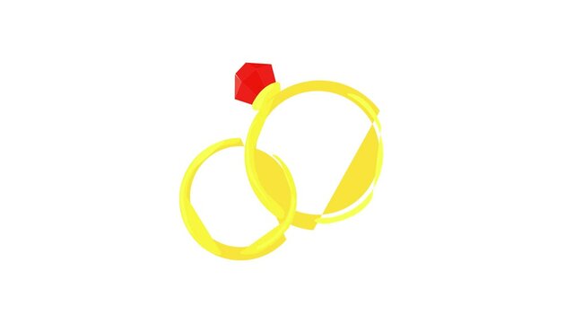 Wedding rings icon animation best cartoon object on white background