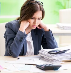 Female financial manager working in the office