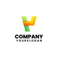number four colorful logo design