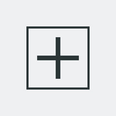 Add icon vector on white background. plus icon vector