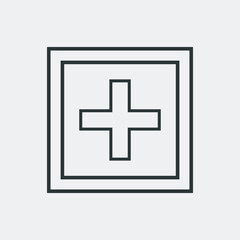 Add icon vector on white background. plus icon vector