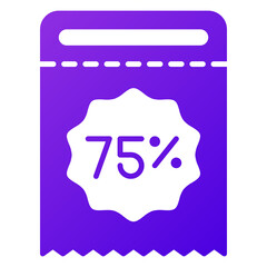 75 percent discount icon illustration