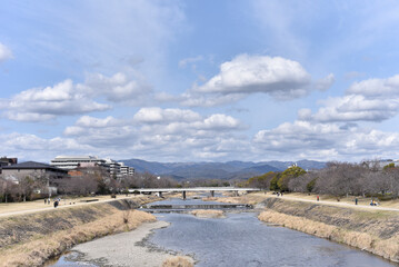 丸太町から望む鴨川