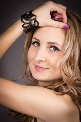 Fototapeta premium portrait of a young woman in a photo studio