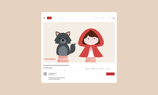 Little red riding hood puppets show online for kids.