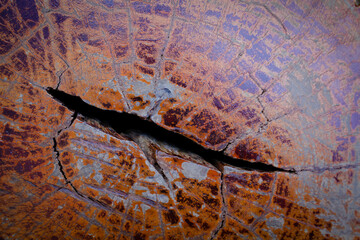 Cracked wood board background.